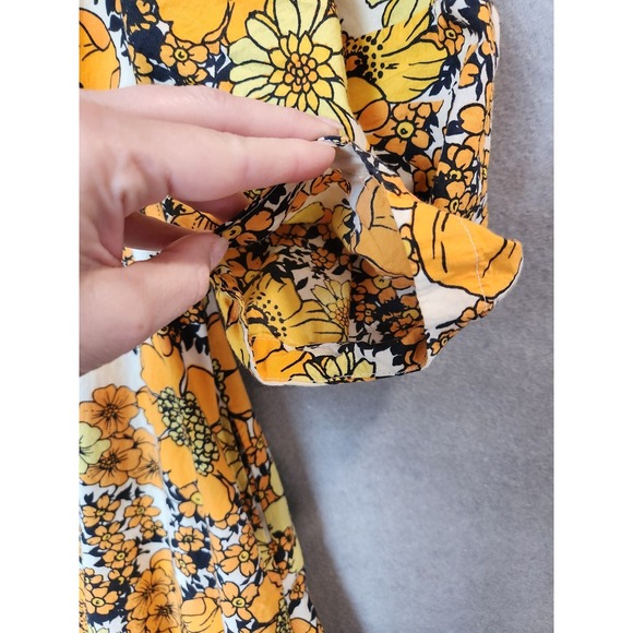 Free People‎ Lydia Printed Midi Dress S Vintage Inspired Puff Sleeves Floral - Picture 8 of 15